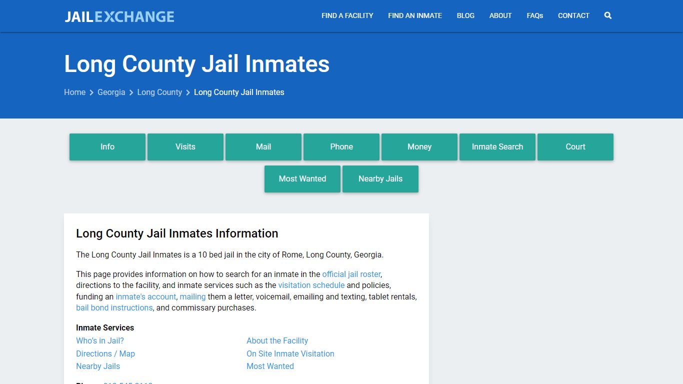 Long County Jail Inmates , GA Inmate Search, Information